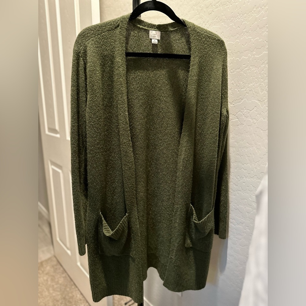 Olive green sweater/cardigan